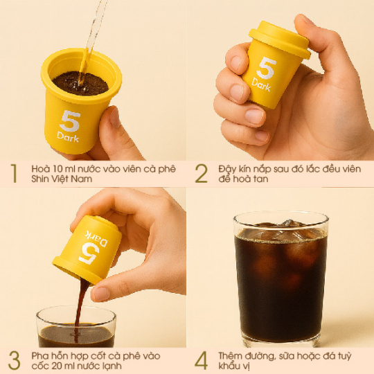 Hộp 3 Viên Cafe Hòa Tan Sấy Thăng Hoa Nguyên Chất AODAI COFFEE Từ Hạt Robusta - Hộp 3 viên Mix Cafe